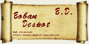 Boban Despot vizit kartica
